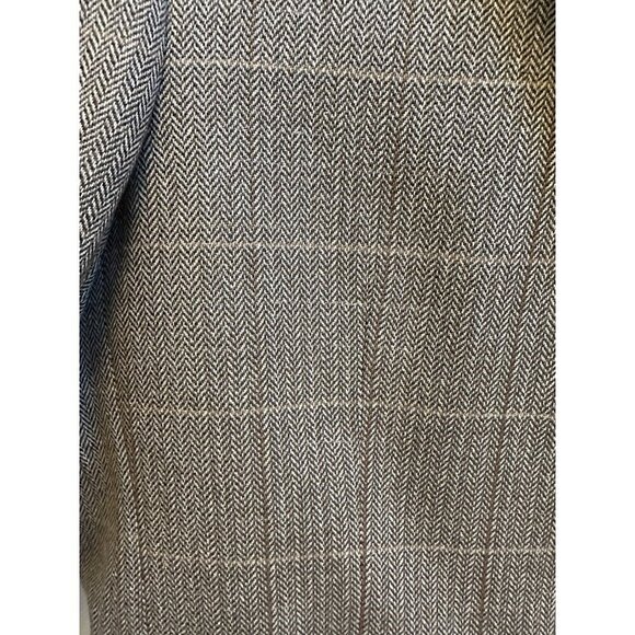 Jos A Bank Sport Coat Blazer Mens 43R Brown Tan Herringbone Windowpane Wool Silk - Picture 6 of 11